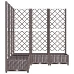 Jardinière avec treillis Marron 120x120x121,5 cm PP – Image 3