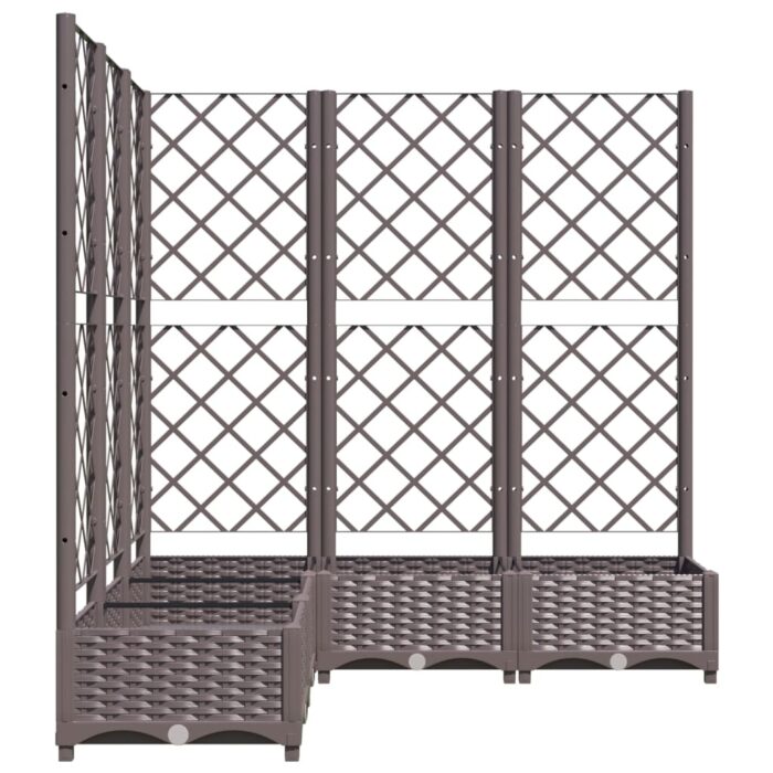Jardinière avec treillis Marron 120x120x121,5 cm PP – Image 3