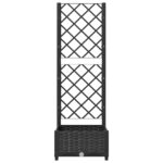 Jardinière avec treillis Noir 40x40x121,5 cm PP – Image 2