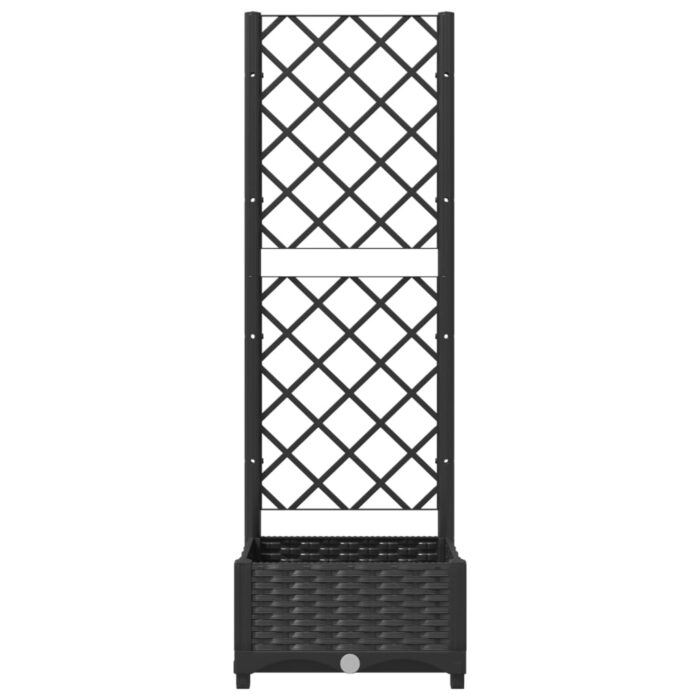 Jardinière avec treillis Noir 40x40x121,5 cm PP – Image 2