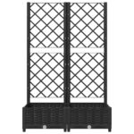 Jardinière avec treillis Noir 80x40x121,5 cm PP – Image 2
