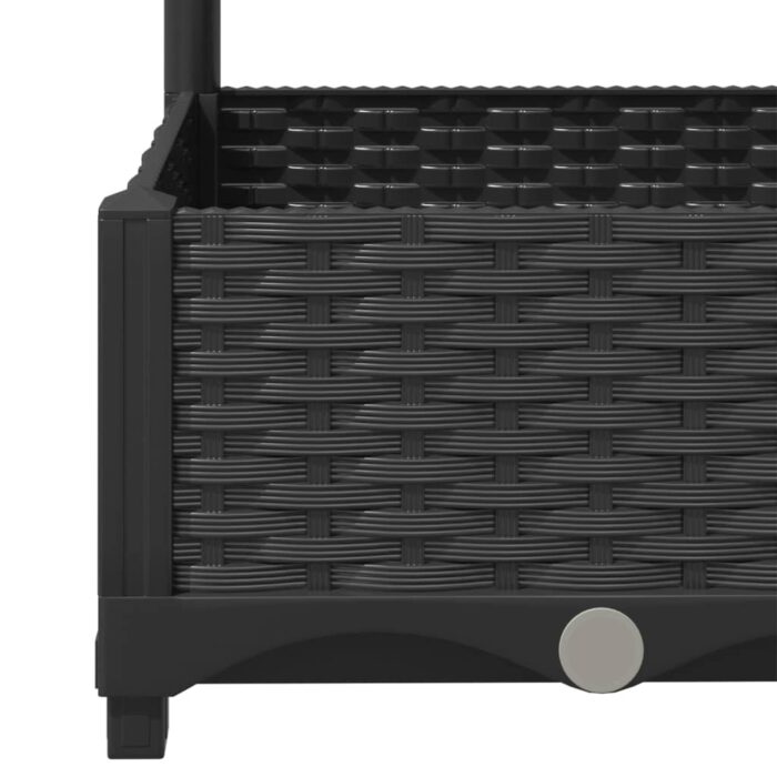Jardinière avec treillis Noir 80x40x121,5 cm PP – Image 5