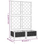 Jardinière avec treillis Noir 80x40x121,5 cm PP – Image 6