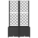 Jardinière avec treillis Noir 80x40x136 cm PP – Image 2