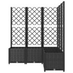Jardinière avec treillis Noir 120x120x136 cm PP – Image 2
