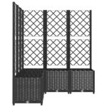 Jardinière avec treillis Noir 120x120x136 cm PP – Image 3