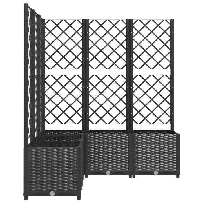 Jardinière avec treillis Noir 120x120x136 cm PP – Image 3
