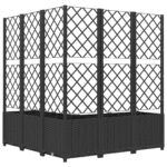Jardinière avec treillis Noir 120x120x136 cm PP – Image 4