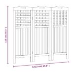 Cloison de séparation 3 panneaux 121,5x2x115 cm Bois d'acacia – Image 7