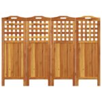 Cloison de séparation 4 panneaux 162x2x115 cm Bois d'acacia – Image 3