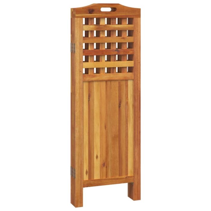 Cloison de séparation 4 panneaux 162x2x115 cm Bois d'acacia – Image 4