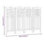 Cloison de séparation 4 panneaux 162x2x115 cm Bois d'acacia – Image 7