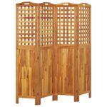 Cloison de séparation 4 panneaux 162x2x180 cm Bois d'acacia – Image 2