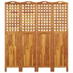 Cloison de séparation 4 panneaux 162x2x180 cm Bois d'acacia – Image 3