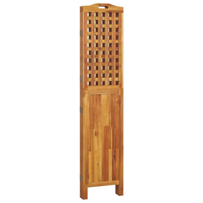 Cloison de séparation 4 panneaux 162x2x180 cm Bois d'acacia – Image 4