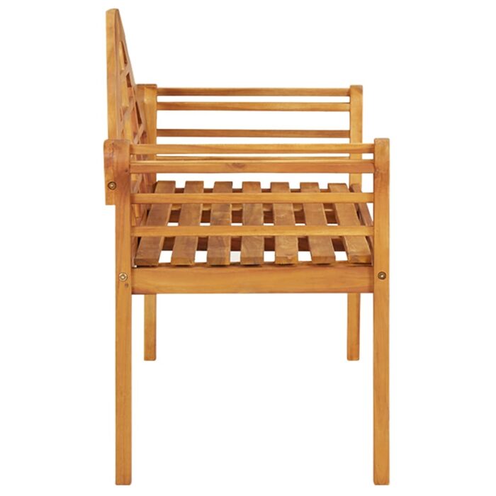 Banc de jardin 125 cm Bois d'acacia solide – Image 2