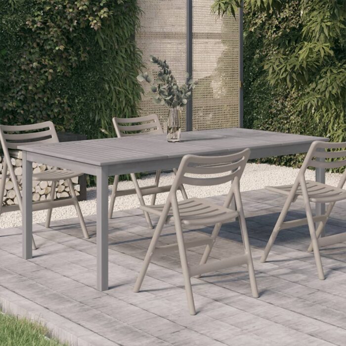 Table de jardin Gris 200x100x75 cm Bois d'acacia solide – Image 1