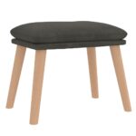 Chaise de relaxation avec tabouret Gris foncé Velours – Image 3
