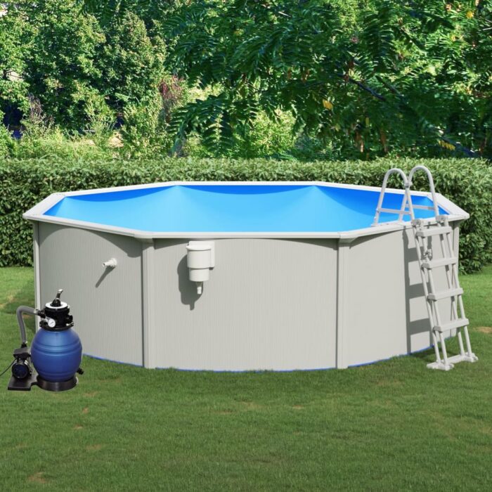 Piscine avec pompe filtrante à sable et échelle 460x120 cm – Image 1