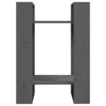 Bibliothèque/Séparateur de pièce Gris 41x35x57 cm Pin solide – Image 3