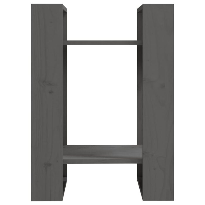 Bibliothèque/Séparateur de pièce Gris 41x35x57 cm Pin solide – Image 3