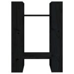 Bibliothèque/Séparateur de pièce Noir 41x35x57 cm Pin massif – Image 3