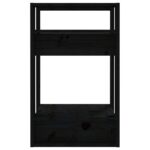 Bibliothèque/Séparateur de pièce Noir 41x35x57 cm Pin massif – Image 4