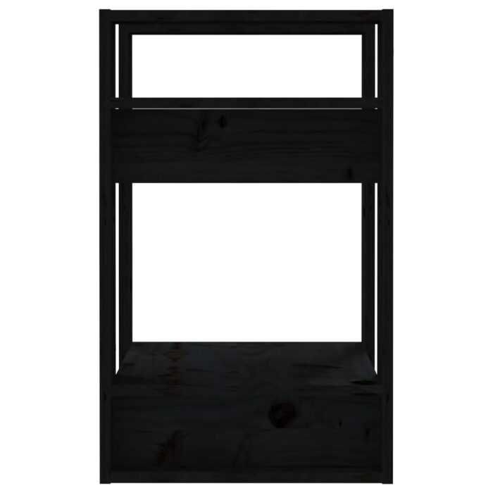 Bibliothèque/Séparateur de pièce Noir 41x35x57 cm Pin massif – Image 4