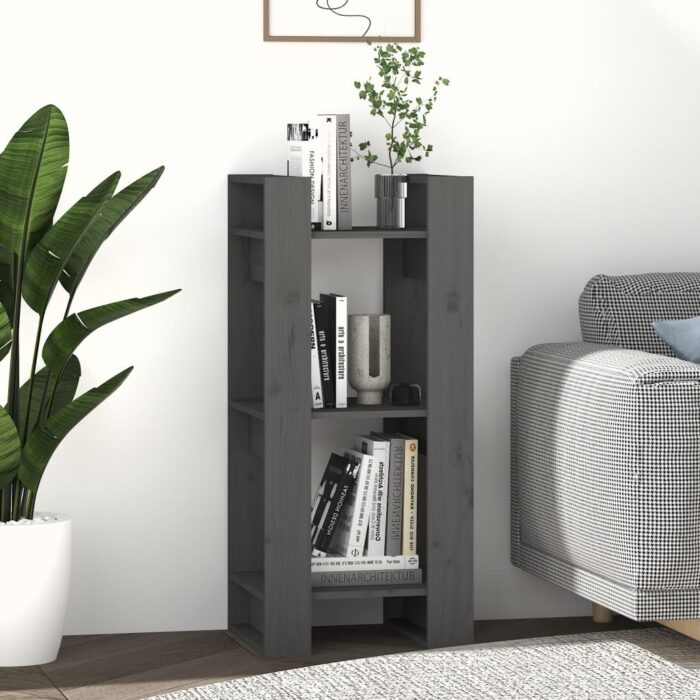 Bibliothèque/Séparateur de pièce Gris 41x35x91 cm Pin solide – Image 2