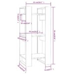 Bibliothèque/Séparateur de pièce Gris 41x35x91 cm Pin solide – Image 6