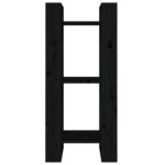 Bibliothèque/Séparateur de pièce Noir 41x35x91 cm Pin solide – Image 4