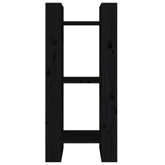 Bibliothèque/Séparateur de pièce Noir 41x35x91 cm Pin solide – Image 4