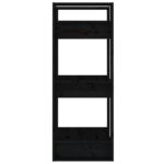 Bibliothèque/Séparateur de pièce Noir 41x35x91 cm Pin solide – Image 5