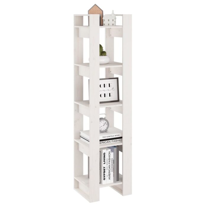 Bibliothèque/Séparateur de pièce Blanc 41x35x160 cm Pin massif – Image 2