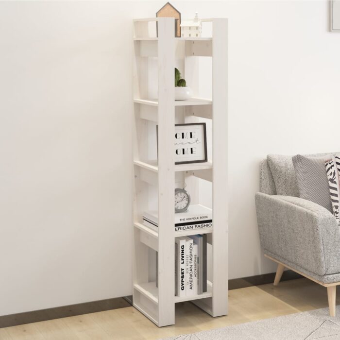 Bibliothèque/Séparateur de pièce Blanc 41x35x160 cm Pin massif – Image 1