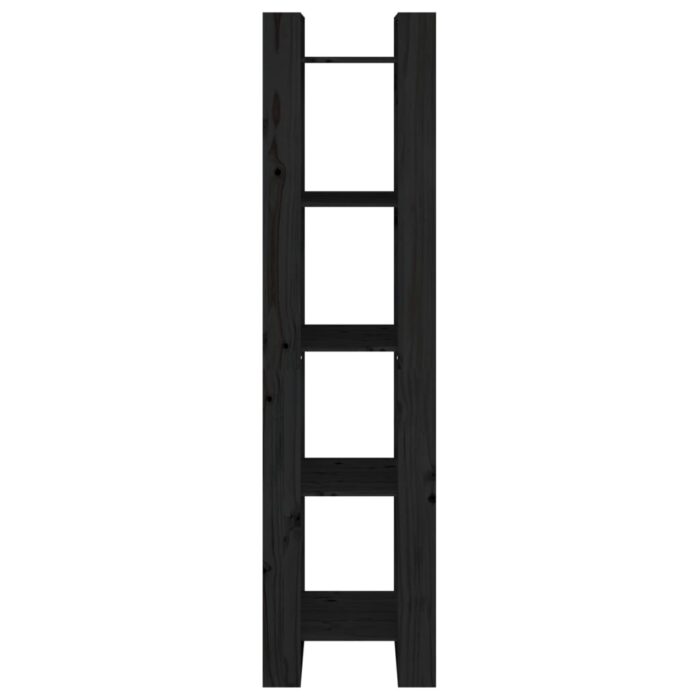 Bibliothèque/Séparateur de pièce Noir 41x35x160 cm Pin massif – Image 3