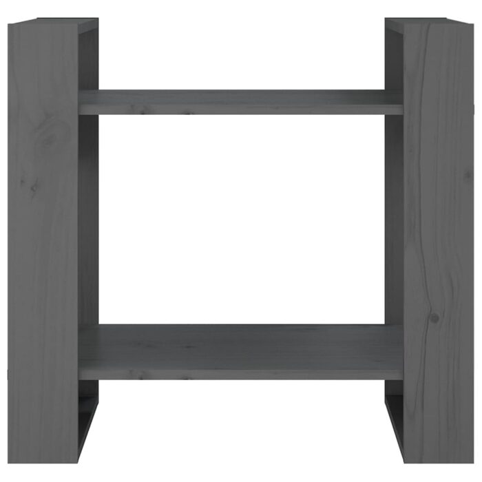Bibliothèque/Séparateur de pièce Gris 60x35x57 cm Pin massif – Image 4