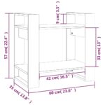 Bibliothèque/Séparateur de pièce Gris 60x35x57 cm Pin massif – Image 6