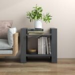 Bibliothèque/Séparateur de pièce Gris 60x35x57 cm Pin massif