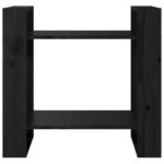 Bibliothèque/Séparateur de pièce Noir 60x35x57 cm Pin massif – Image 4