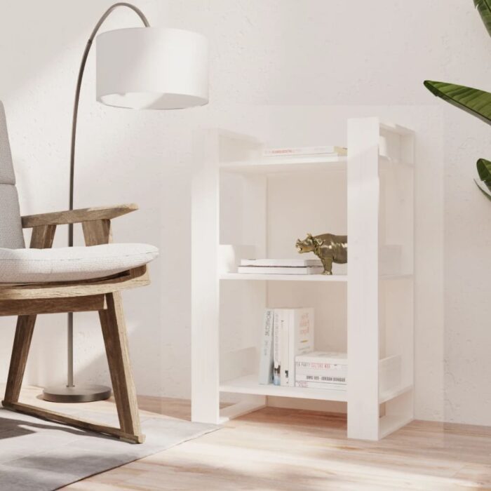 Bibliothèque/Séparateur de pièce Blanc 60x35x91 cm Bois de pin – Image 4