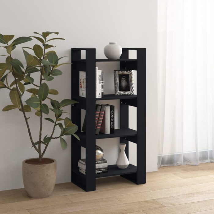 VXL8720286905265_g_en_hd_2.jpg Bibliothèque/Séparateur de pièce Noir 60x35x125 cm Bois massif – Image 2