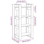 Bibliothèque/Séparateur de pièce Noir 60x35x125 cm Bois massif – Image 6
