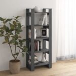 Bibliothèque/Séparateur de pièce Gris 60x35x160 cm Bois massif – Image 2