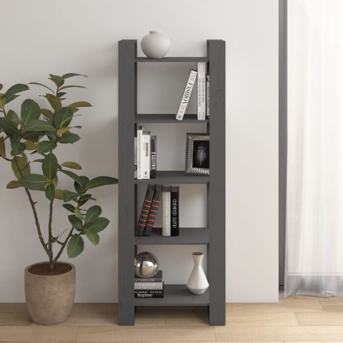 VXL8720286905296_m_en_hd_1.jpg Bibliothèque/Séparateur de pièce Gris 60x35x160 cm Bois massif – Image 1