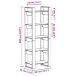 Bibliothèque/Cloison Marron miel 60x35x160 cm Bois massif – Image 6