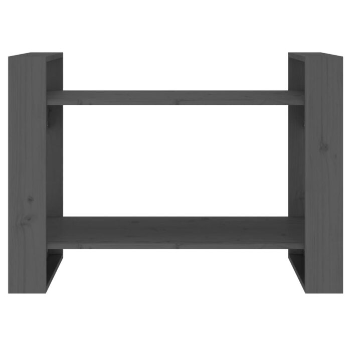 Bibliothèque/Séparateur de pièce Gris 80x35x56,5 cm Pin solide – Image 4