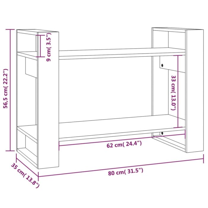 Bibliothèque/Cloison Marron miel 80x35x56,5 cm Pin solide – Image 6