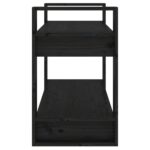 Bibliothèque/Séparateur de pièce Noir 80x35x56,5 cm Pin massif – Image 4