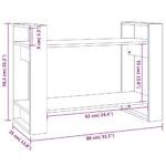 Bibliothèque/Séparateur de pièce Noir 80x35x56,5 cm Pin massif – Image 6